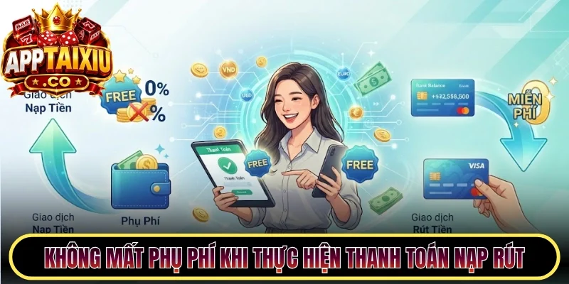 Không mất phụ phí khi thực hiện thanh toán nạp rút